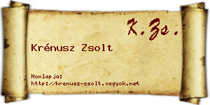 Krénusz Zsolt névjegykártya